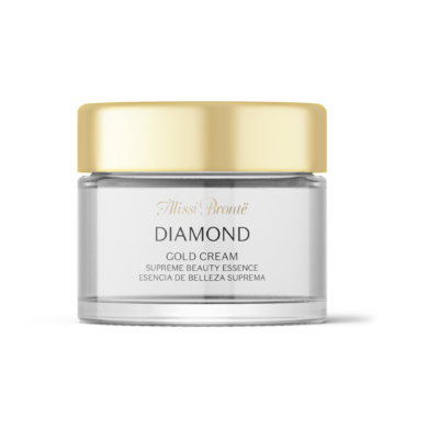 Az Alissi Brontë Diamond Gold Pearl anti-aging krém. A gyémánt mellett a krém az alábbi luxus összetevőket tartalmazza: arany, gyöngy és selyem.